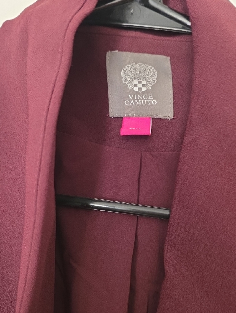Vince Camuto Burgundy Shawl Collar Open Blazer - Picture 2 of 11